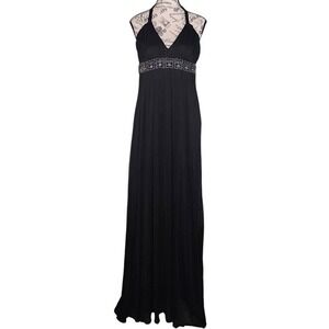 City Triangles Black Halter Maxi Dress | Size XL | Formal Evening Dress